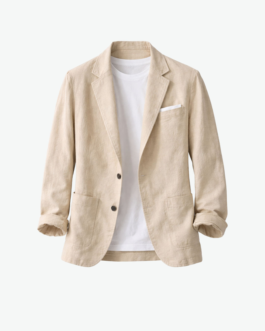 Lambert | Men's Linen Blazer with Notch Lapel and Patch Pockets