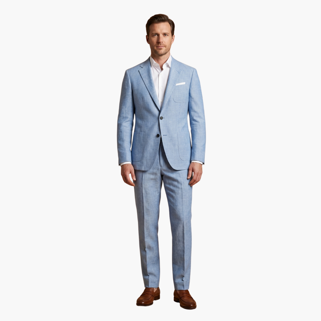 Trevor | Men's Linen Summer Suit Set with Lapel