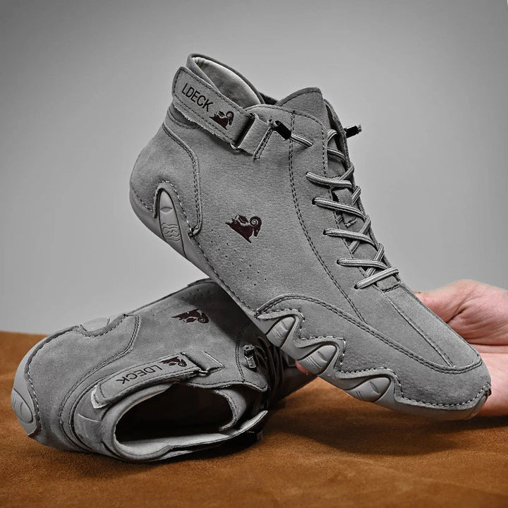West | Men’s Leather Lace-Up Ankle Shoes with Buckle Style