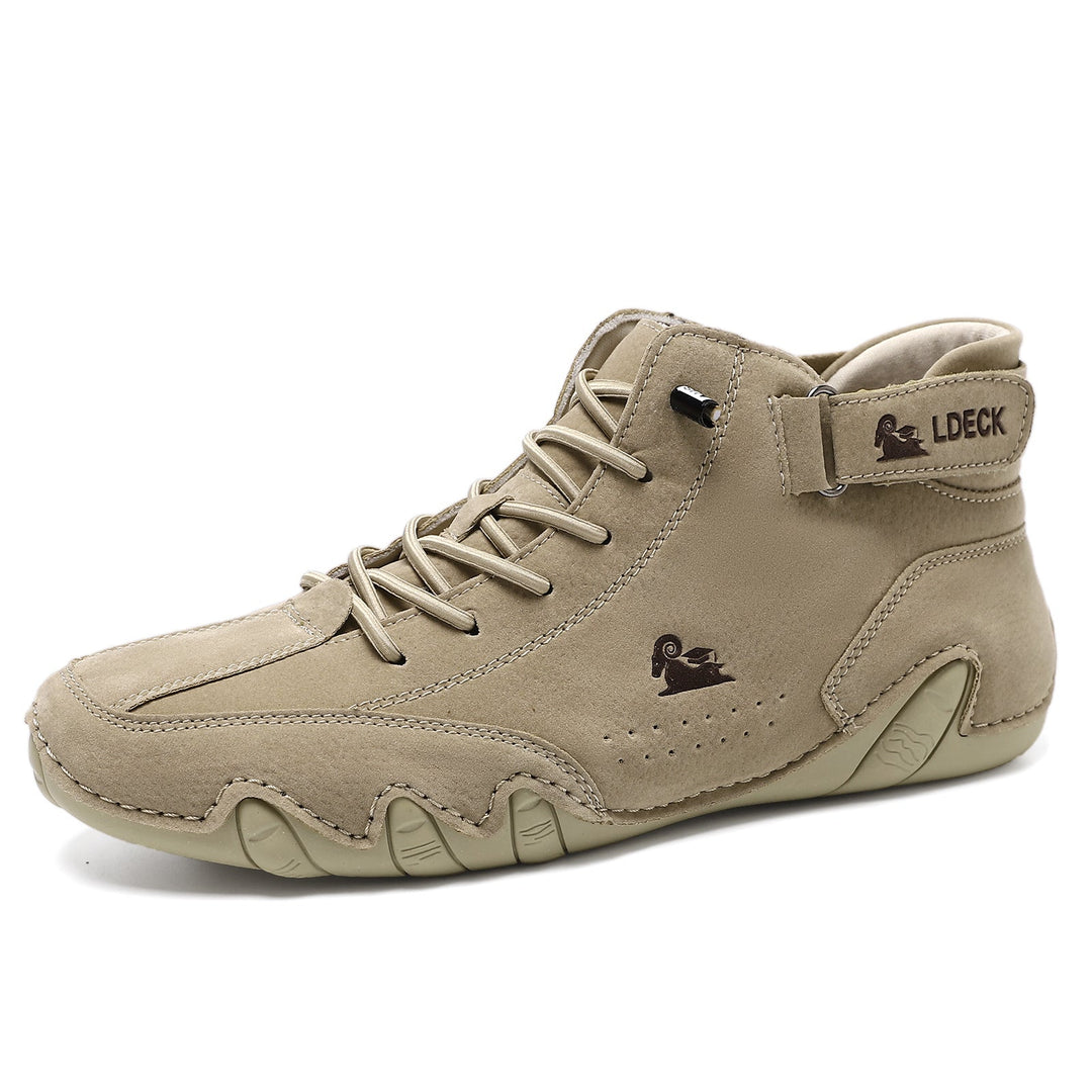 West | Men’s Leather Lace-Up Ankle Shoes with Buckle Style