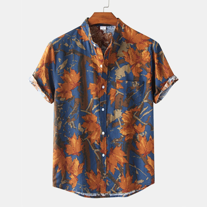 Peter | Men’s Printed Short Sleeve Shirt with Buttons