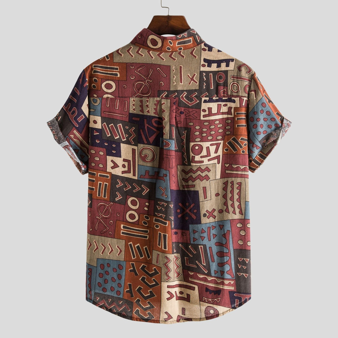 Peter | Men’s Printed Short Sleeve Shirt with Buttons