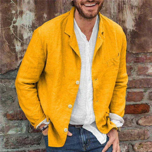 Armin | Men's Linen Blazer with Button Up