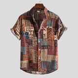 Geometric reddish-brown