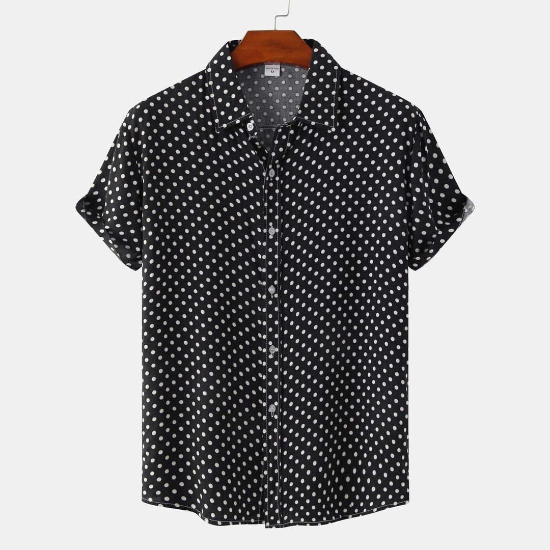 Claudio | Men's Polka Dot Short Sleeve Shirt with Button Up