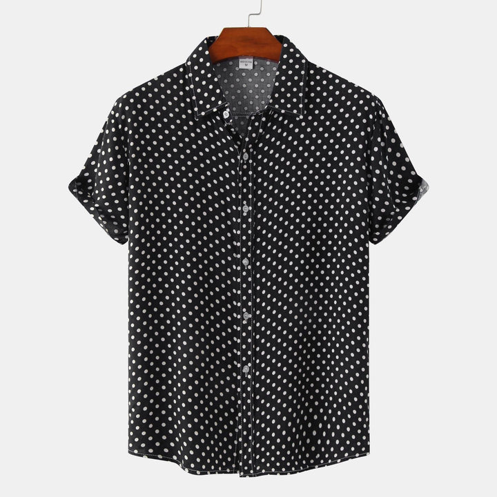 Patrick | Men's Short Sleeve Shirt with Button Up and Polka Dots