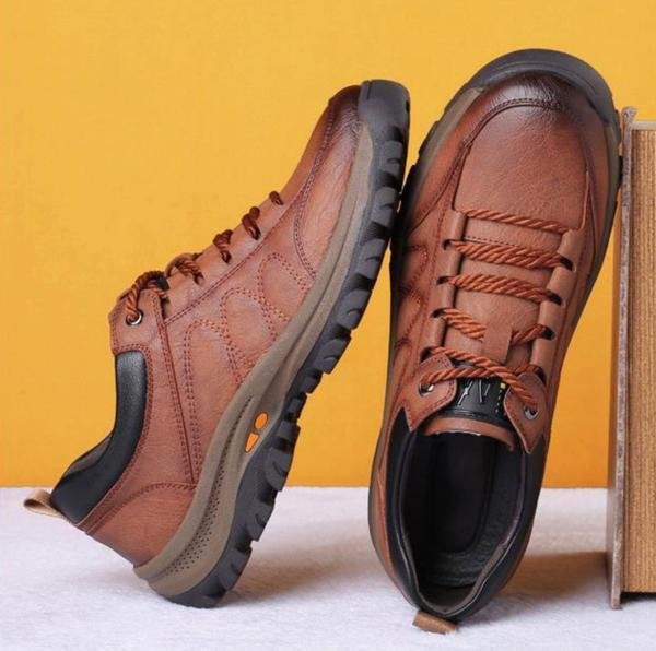 Harry | Men's Leather Lace-Up Sneakers with Grip Outsole