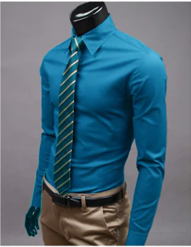 Robin | Men’s Slim Fit Long Sleeve Shirt with Button Up