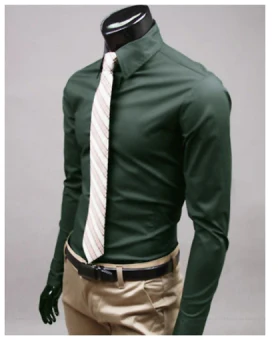 Robin | Men’s Slim Fit Long Sleeve Shirt with Button Up