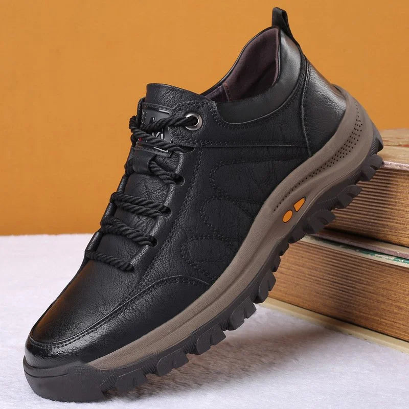 Harry | Men's Leather Lace-Up Sneakers with Grip Outsole