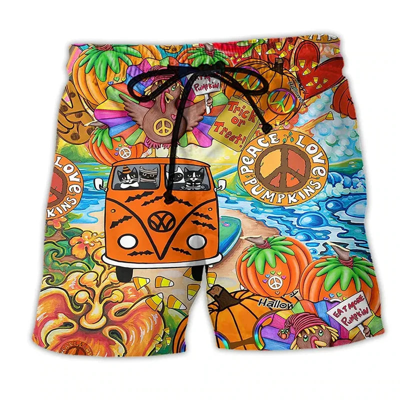 Marlo | Men's Cartoon Print Swim Shorts with Drawstring