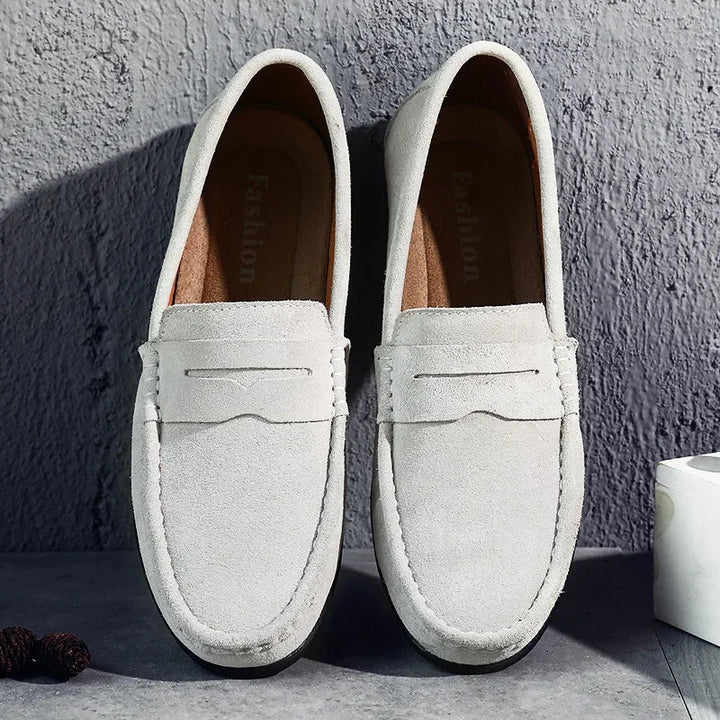 Oliver | Men's Velvet Loafers with Stitched Design