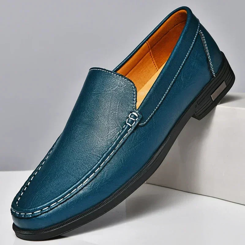 Jasper | Men’s Classic Leather Loafers with Stitched Design