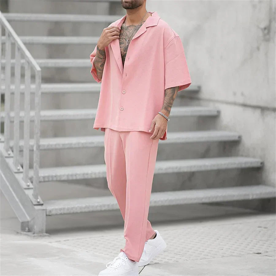 Tiberius | Men's Oversize Button Shirt and Pants Set