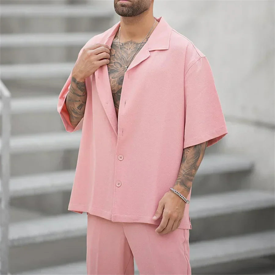 Tiberius | Men's Oversize Button Shirt and Pants Set