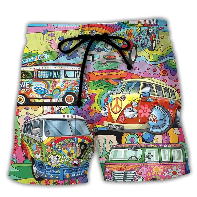 Marlo | Men's Cartoon Print Swim Shorts with Drawstring
