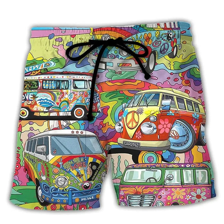 Marlo | Men's Cartoon Print Swim Shorts with Drawstring