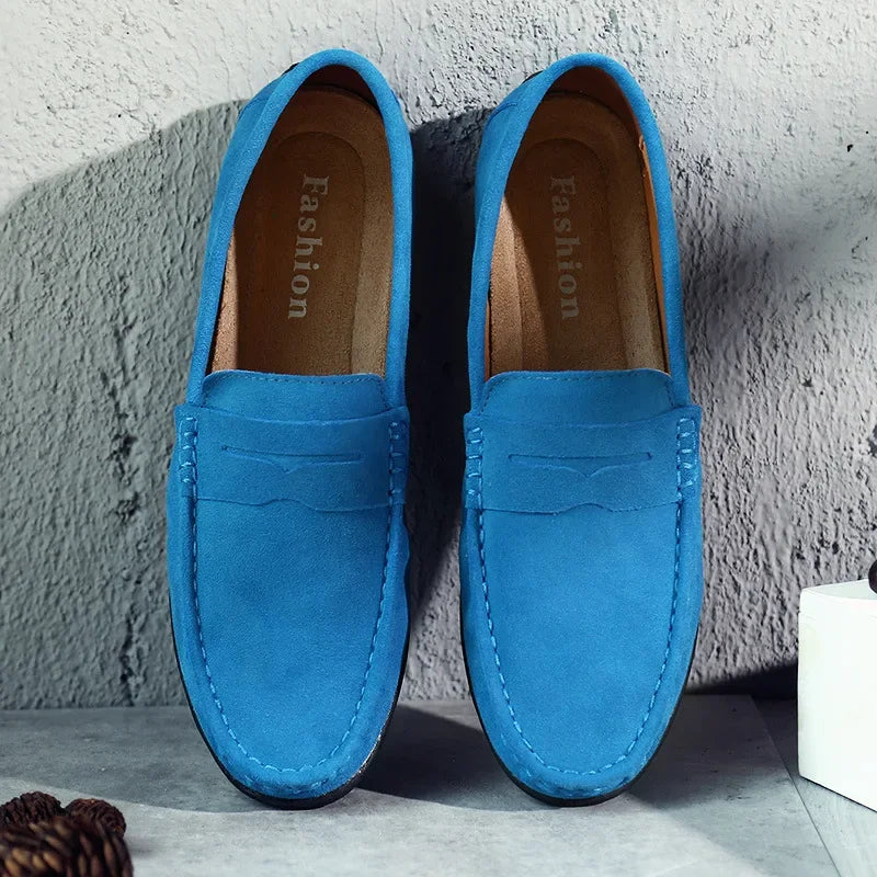 Oliver | Men's Velvet Loafers with Stitched Design