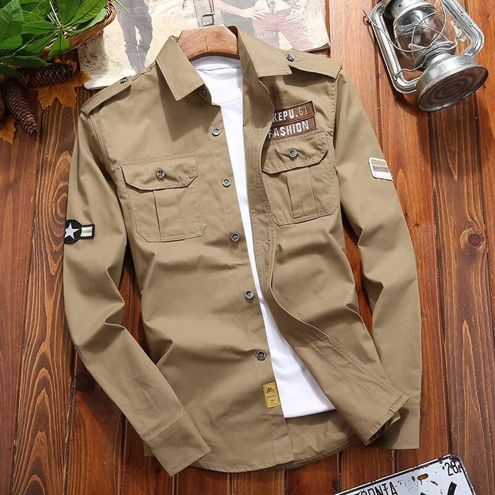 Alson | Men's Cargo Shirt with Button Closure and Utility Pockets