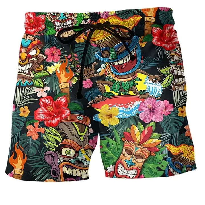 Marlo | Men's Cartoon Print Swim Shorts with Drawstring