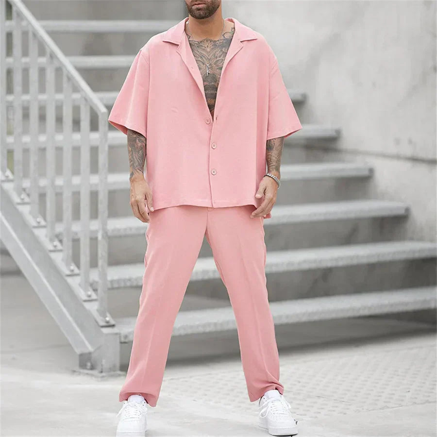 Tiberius | Men's Oversize Button Shirt and Pants Set