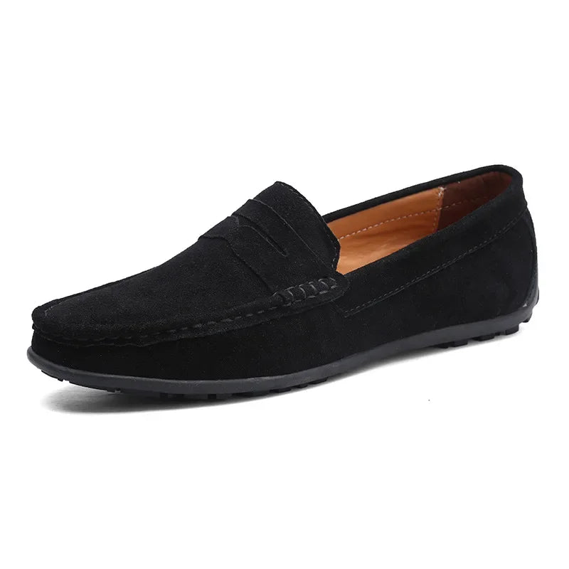Oliver | Men's Velvet Loafers with Stitched Design