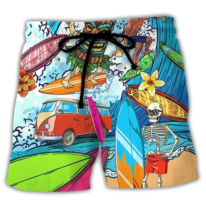 Marlo | Men's Cartoon Print Swim Shorts with Drawstring