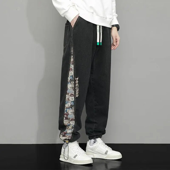 Mason | Men’s Denim Jogger Pants with Graphic Side Panel