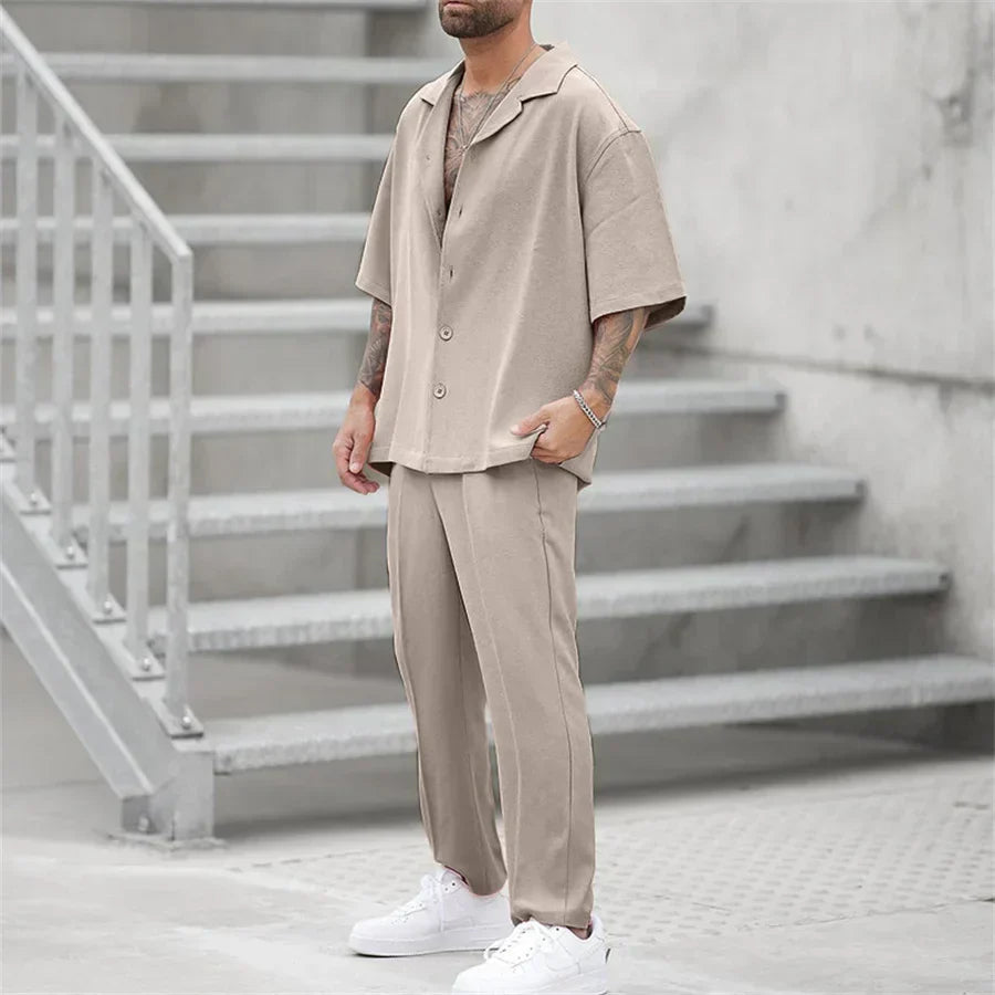 Tiberius | Men's Oversize Button Shirt and Pants Set