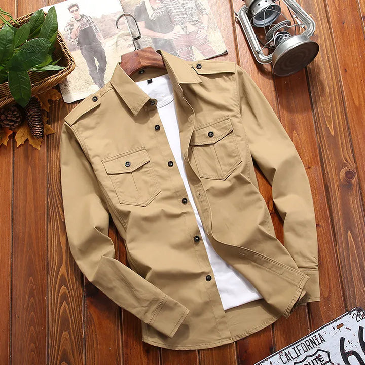 Alson | Men's Cargo Shirt with Button Closure and Utility Pockets