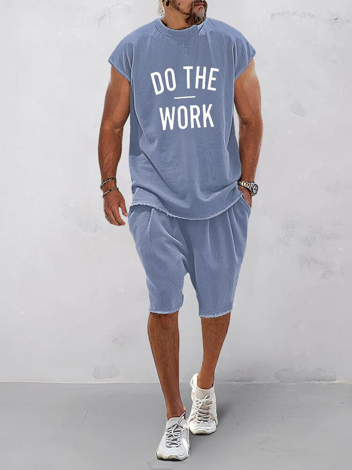 Brent | Men's Printed Sleeveless Top and Shorts Set