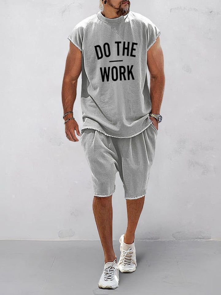 Brent | Men's Printed Sleeveless Top and Shorts Set