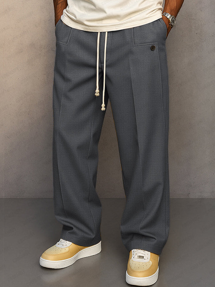 Damon | Men's Casual Wide Leg Pants with Drawstring