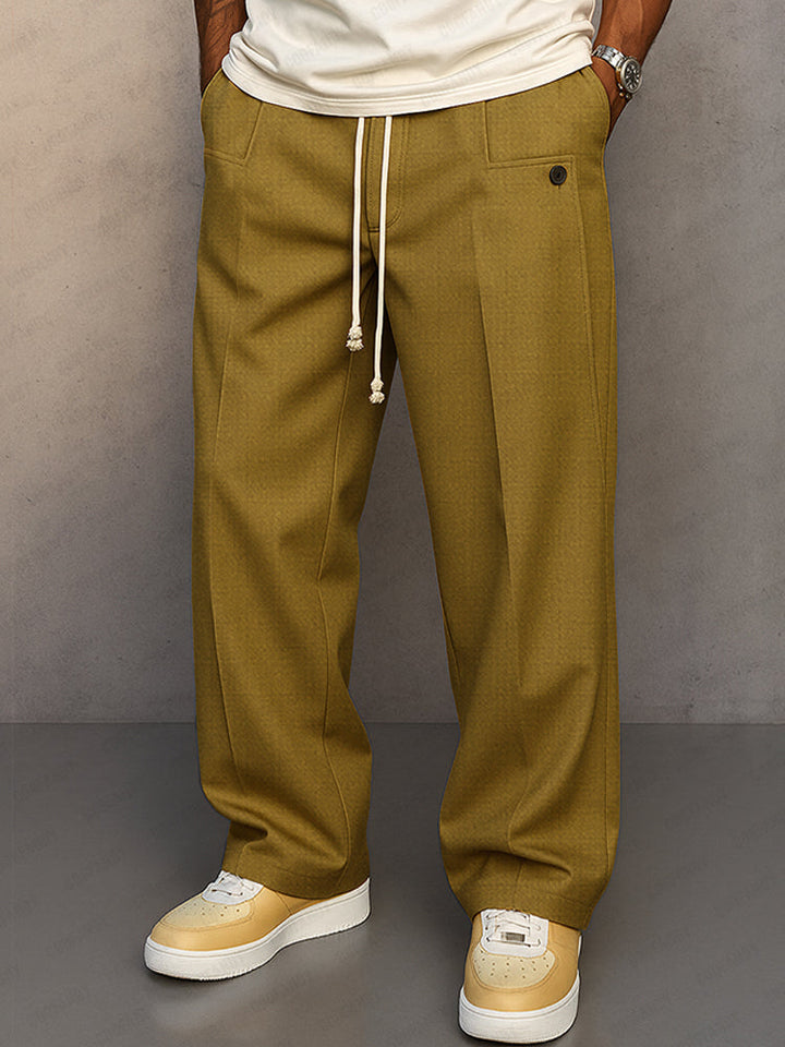 Damon | Men's Casual Wide Leg Pants with Drawstring