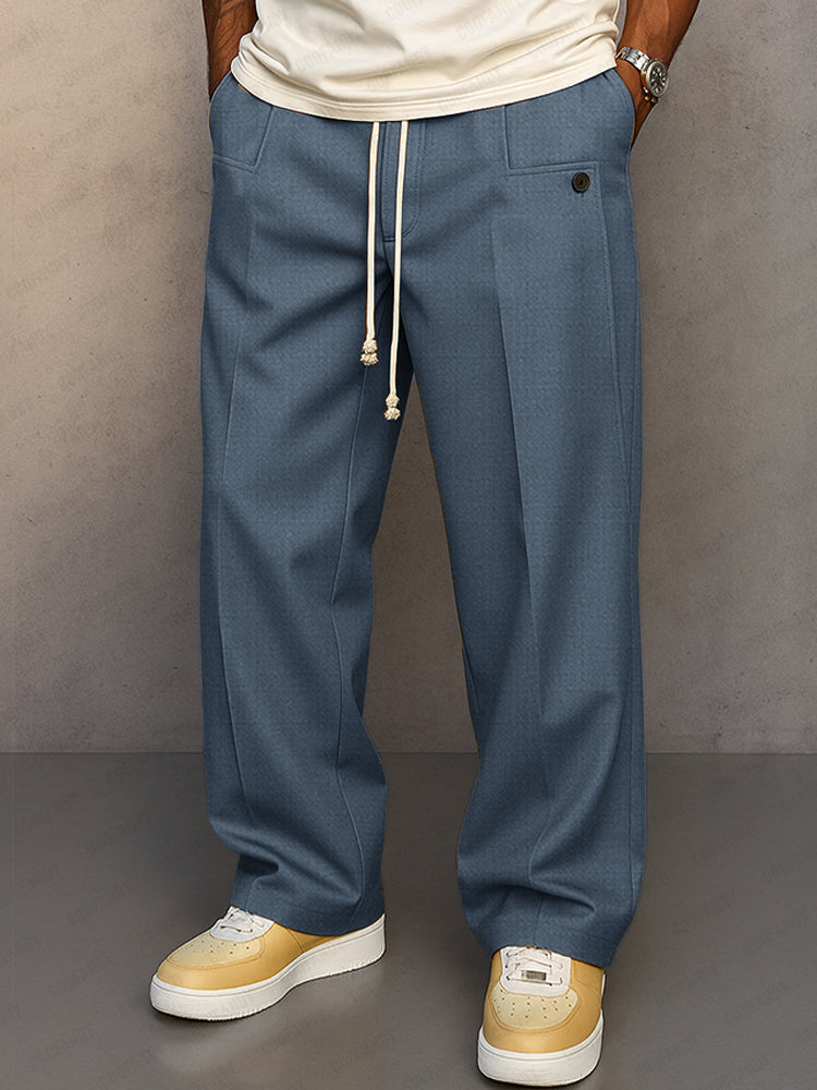 Damon | Men's Casual Wide Leg Pants with Drawstring