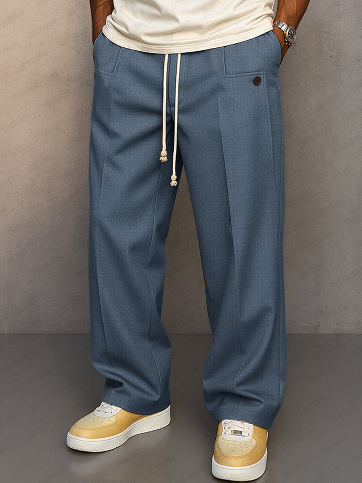 Damon | Men's Casual Wide Leg Pants with Drawstring