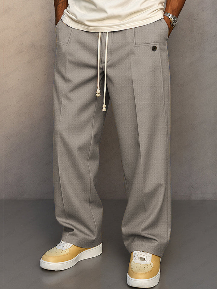 Damon | Men's Casual Wide Leg Pants with Drawstring