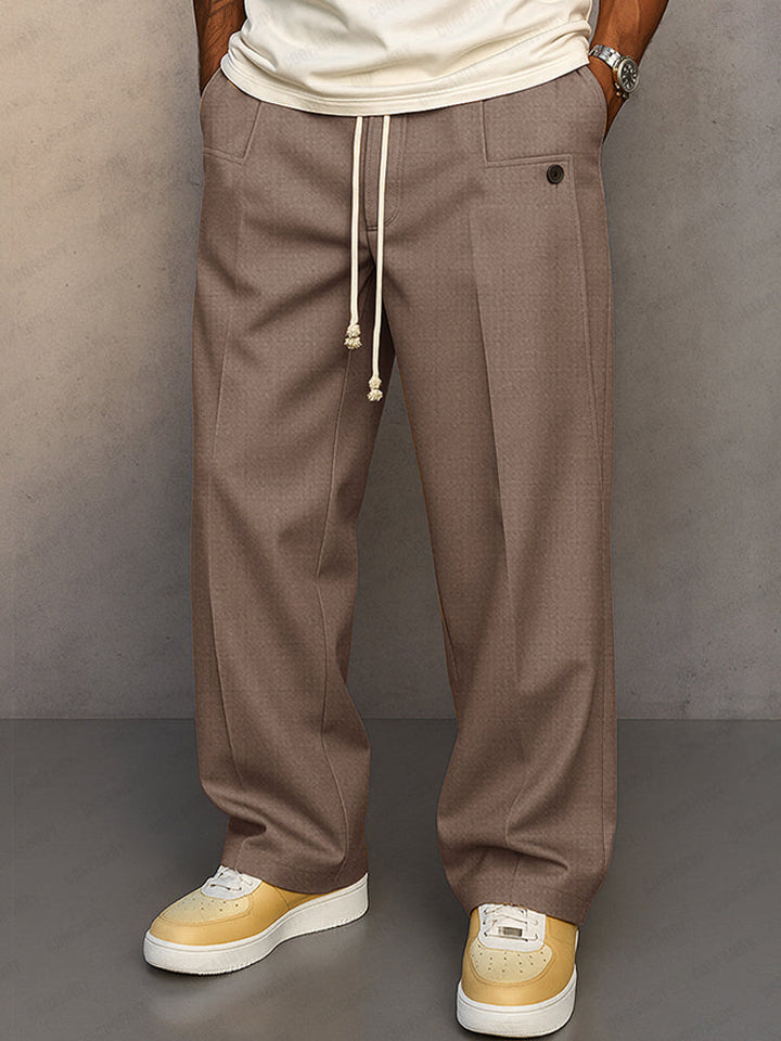 Damon | Men's Casual Wide Leg Pants with Drawstring