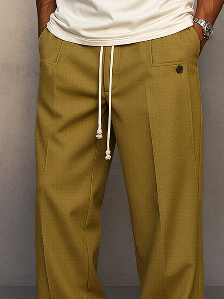 Damon | Men's Casual Wide Leg Pants with Drawstring