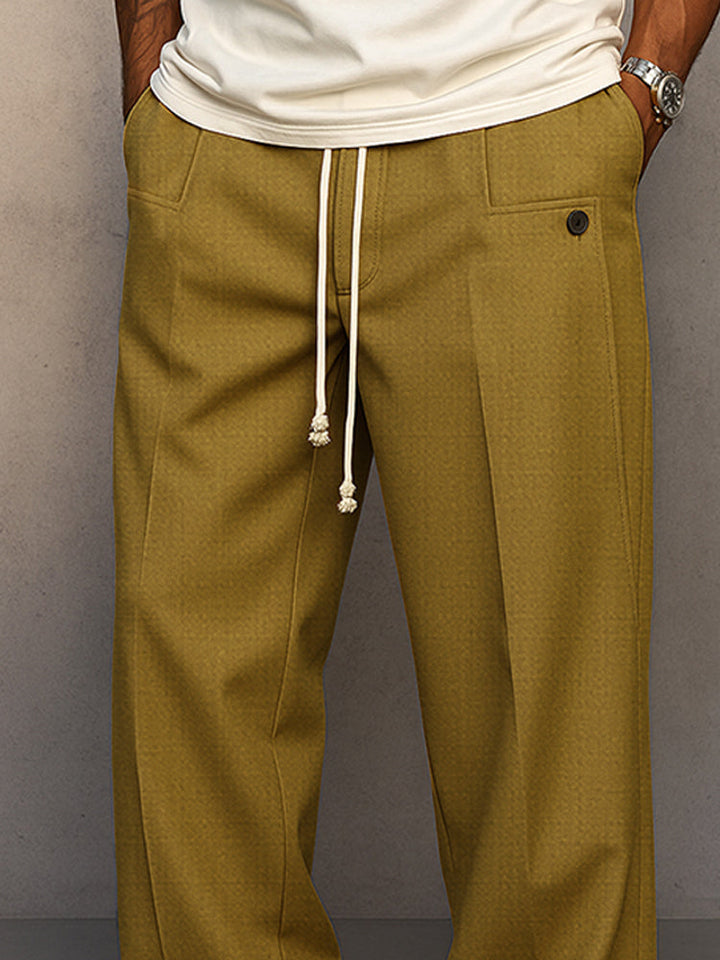 Damon | Men's Casual Wide Leg Pants with Drawstring