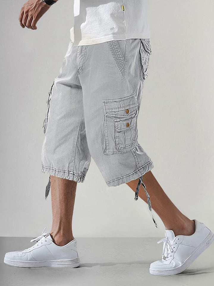 Corey | Men's Multi Pocket Drawstring Cargo Shorts