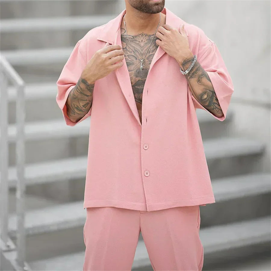 Tiberius | Men's Oversize Button Shirt and Pants Set