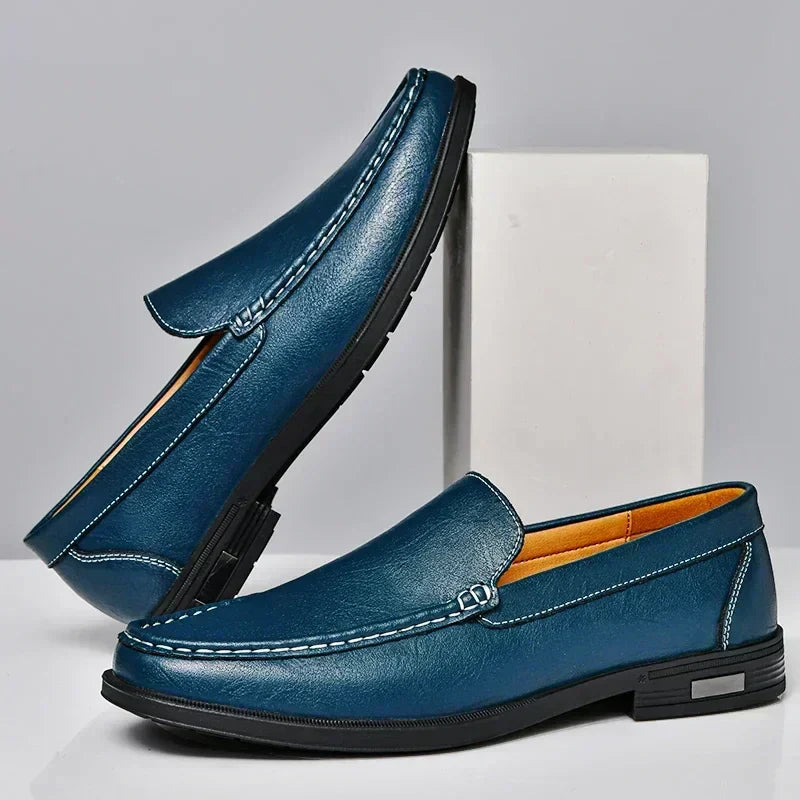 Jasper | Men’s Classic Leather Loafers with Stitched Design