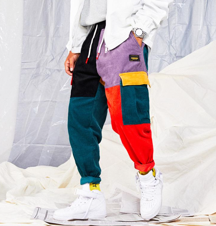 Eryk | Men’s Multicolor Slim Fit Cargo Pants with Drawstring