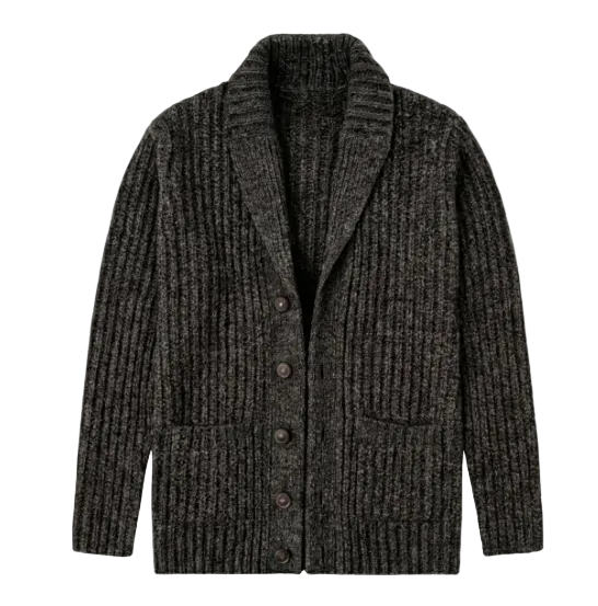 Xavier | Men’s Chunky Knit Cardigan with Shawl Style