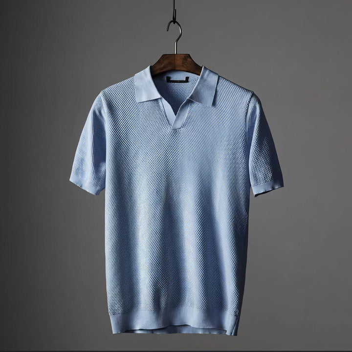 Lucas | Men’s Waffle Knit Polo Shirt without Buttons