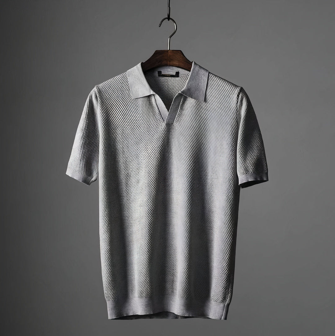 Lucas | Men’s Waffle Knit Polo Shirt without Buttons