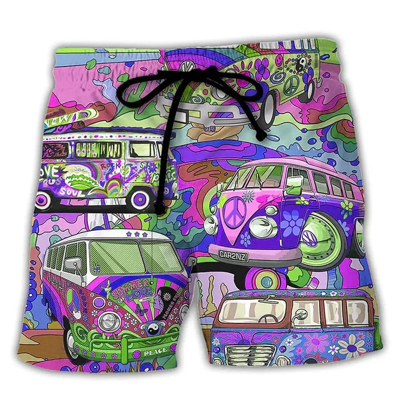 Marlo | Men's Cartoon Print Swim Shorts with Drawstring