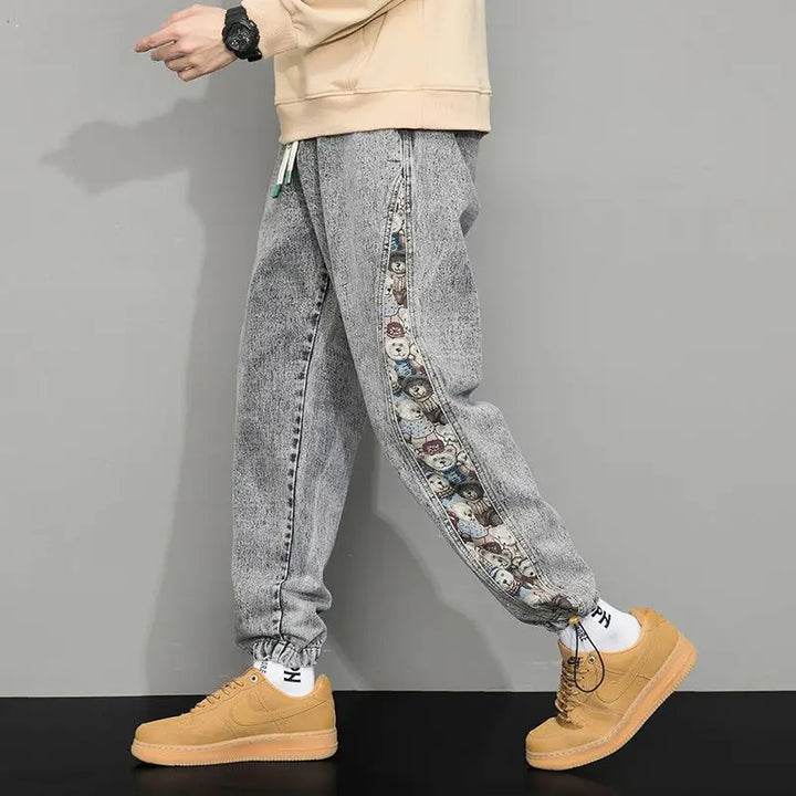 Mason | Men’s Denim Jogger Pants with Graphic Side Panel