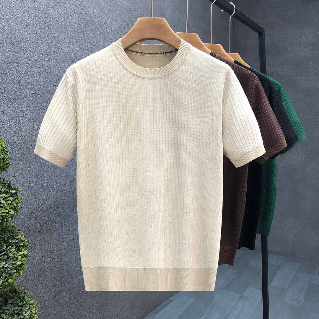 Noah | Men's Ribbed T-Shirt with Crew Neck